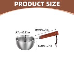 Stainless Steel Oil Strainer Pot with Wooden Handle Kitchen Cooking Oil Container Grease Storage Can for Kitchen Cooking