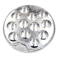 Stainless Steel Escargot Plate 12 Holes, Round Snail Baking Dish Seafood Plate for Home Restaurant Kitchen