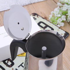 2 Cup Stove Top Coffee Maker Stainless Steel Mocha Espresso Latte Percolator Pot, 15x7.8cm Silver