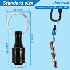 12Pc Screwdriver Bit Holder Keychain, Hex Shank Quick Release Drill Bit Extension Clip for Impact Driver, 15x10x2cm Black