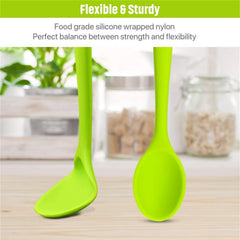 1 Piece Heat-Resistant Silicone Feeding Spoon, Soft Small Mixing Spoon for Baby Food, Yogurt and Everyday Kitchen Use, Green