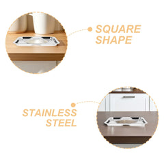 2Pcs Square Gas Range Pans Stainless Steel Drip Catching Trays for Cookers