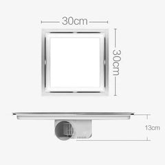 Bathroom Exhaust Fan with LED Lights White ABS, 30x30cm