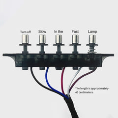 5 Function Kitchen Range Hood Switch Button Push Button with Wire for Safety and Control, 5 Speeds