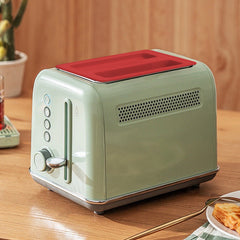 Silicone Toaster Cover, Heat Resistant Two Slice Wide Slot Dust Cover for Most Toasters, Easy to Wipe Clean, Red