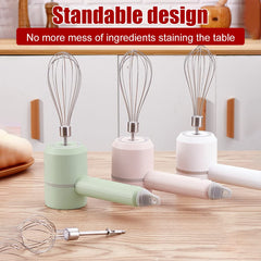Cordless Electric Hand Mixer and Mini Food Chopper with Whisk Attachment for Eggs, Cream, Garlic and Kitchen Prep, 5.1 cm, Black
