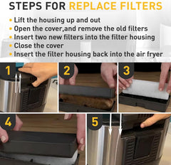 12 Pcs Replacement Odor Erase Air Filters Compatible with Instant Vortex Plus 6QT Air Fryer with ClearCook, White
