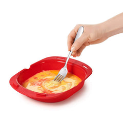 Silicone Omelette Maker Microwave Oven Non Stick Egg Roll Baking Pan, Red