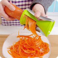 Vegetable Spiralizer with 4 Stainless Steel Blades, Zucchini Carrot Noodle Pasta Maker for Large and Small Veggies, Green