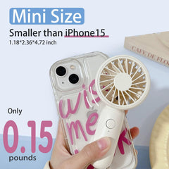 Portable Mini Handheld Fan,3 Adjustable Wind Speeds, Battery Powered, USB Rechargeable Fan for Home Office Bedroom and Outdoor
