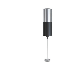 Electric Battery Powered Foam Maker For Coffee Durable Mini Drink Mixer Food Grade Material, Silver + Black