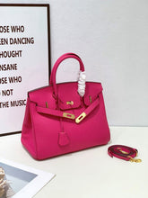 2025- Euro-american Elegant Crocodile Leather Handbag Bag - Birkin 30,deep Pink,palladium Hardware