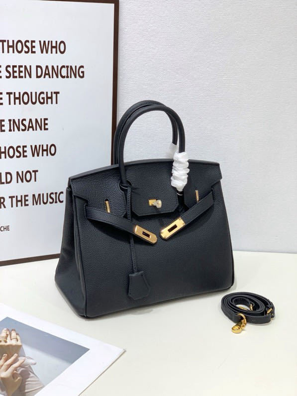 2025- Euro-american Elegant Crocodile Leather Handbag Bag - Birkin 25,black ,palladium Hardware