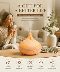 Onion Wood Grain Aroma Diffuser, Dark Wood + Remote, 24V AU Plug, Bedroom Gift
