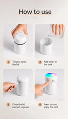 USB Mini Humidifier 300ML Dual Cotton Wicks White Boxed, Home Xmas Gift