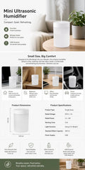 8 Pack White & Pink USB Humidifier Mixed Bulk Set