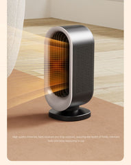 Desktop Vertical Space Heater with Remote Control, Fast Heating PTC Electric Fan Heater, Portable Mini Winter Electric Space Heater for Bedroom Office Home Indoor Heating(Black & Gold)