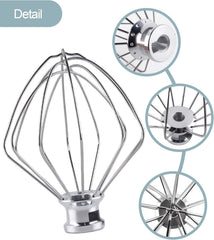 Stainless Steel K45WW Wire Whip, Attachments Fits for KitchenAid 4.5 5 Quart Tilt-Head Stand Mixer, Egg Stirrer, Cream Beater, Cakes Mayonnaise Whisk Kitchen aid Accessories
