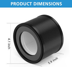 2 Pack HEPA Replacement Filter, Compatible with TaoTrics TT-AP001 and VAVA VA-EE014, 3-in-1 HEPA and Activated Carb Filter