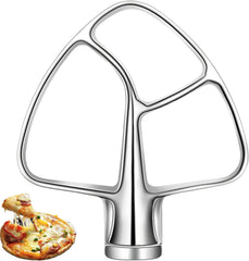 K45B Stainless Steel Flat Beater for Kitchenaid 4.5-5 Quart Tilt Head Stand Mixer, Polished Paddle Attachment for KitchenAid Mixer by ,Dishwasher Safe