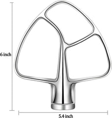 K45B Stainless Steel Flat Beater for Kitchenaid 4.5-5 Quart Tilt Head Stand Mixer, Polished Paddle Attachment for KitchenAid Mixer by ,Dishwasher Safe