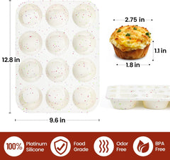 Silicone Mini Muffin Pan 24 Cups & Silicone Muffin Pan Regular Size 12 Cups
