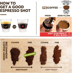 Reusable Coffee Capsule, Stainless Steel Refillable Coffee Pod Brewing Espresso 230ML/8OZ,V-ertuoline Metal Pod Coffee Pod Compatible for Ne-spreso Ver-tuoline GCA1 De-longhi ENV135S