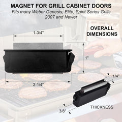 Replacement Magnet fits Weber & Napoleon Grill Cabinet Doors, Compatible with Many Genesis, Elite, Spirit Series Grills 2007 and Newer - 91357 81270