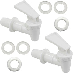 Biaungdo Replacement Water Cooler Faucet Bottle Jug, 2 Sets BPA-Free Plastic Water Spigot Spout Beverage Water Crock Dispenser Tap Set Lever Beverage Pour Dispenser Valve(Milky White)