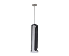 Handheld Milk Frother, Black, Dual Hoop Head, 3 Adjustable Gears, Electric Foam Maker for Coffee