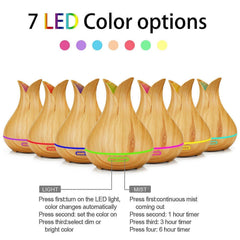 Light Wood Aroma Humidifier, Ultrasonic Air Mist Diffuser