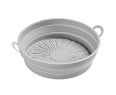 Air Fryers Bakeware Foldable Silicone Grill Pan -Grey 8.5inch