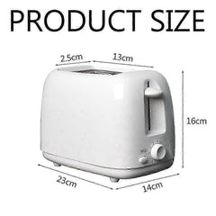 Stainless Steel 2-Slice White Toaster, Wide Slot, Adjustable Browning