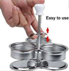 Stainless Steel 3-Compartment Egg Cooker Pot with Steam Basket