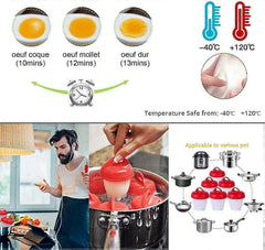 6 Pcs Silicone Shell-Free Egg Cooker Cups