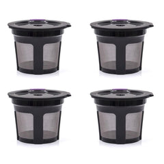 4 Pack Refillable Coffee Pods Compatible with Keurig K Cup Machines - Black