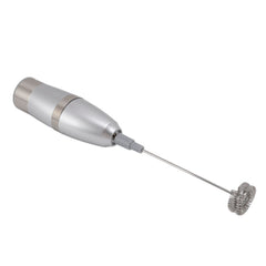 Electric Milk Frother Handheld Battery Operated Drink Mixer Portable Electric Eggbeater with Stainless Steel Whisk