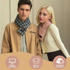 USB-Powered Heated Scarf with Adjustable Temperature, Soft Fleece Neck Warmer for Cold Weather, Perfect for Outdoor Camping, Home Relaxation, and Daily Commute (Light Gray)