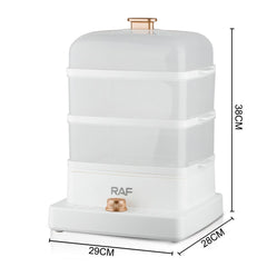 Three-Tier Electric Food Steamer with 12L Capacity, 1200W Fast Heating, Transparent Baskets for Simultaneous Cooking of Seafood, Meat, Vegetables, Dumplings and Desserts in Home Kitchens (White)