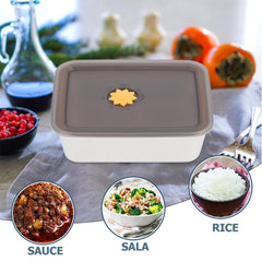 Compact Stainless Steel Lunch Boxes Plated Silver Stackable for Kitchen 2Pcs