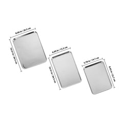 3pcs Stainless Steel Lasagna Pan Silver Rectangular Baking Cooking Chefs
