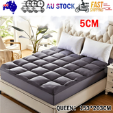5CM Bedding Luxury Pillowtop Mattress Topper Mat Pad Antibacterial and dust mite-resistant Queen:153*203cm