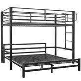 KINGSTON SLUMBER Single Loft Bed And Double Underbed, Multifunctional, Space Saving with Fixed Ladder, Matte Dark Grey