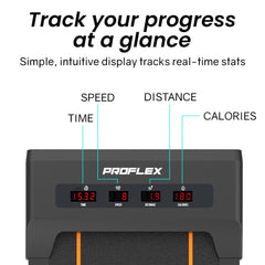 PROFLEX Electric Walking Pad Under Desk Treadmill, Remote Control, Compact Foldable Size, Tablet Holder, LCD Display, Walk or Light Jog