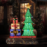 Christabelle Christmas Display Sled 183cm With Tree And Presents Led Lights & C9 Bulbs