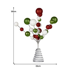 Christabelle Baubles Christmas Tree Topper Festive Glitter Finish Xmas Ornament