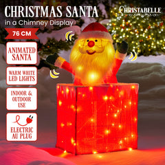 Christabelle 76cm Animated Santa In Chimney Christmas Tree Led Lights Ornament