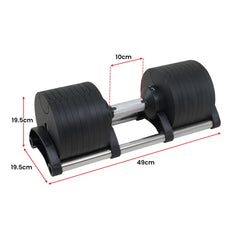 Powertrain Eon 45kg Adjustable Dumbbell Home Gym 9 Strength Training Safety Lock System For Building & Fitness Workouts