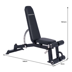 Powertrain Multi Workout Bench with Transport Wheels and Adjustable Backrest