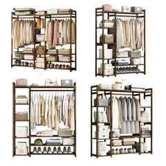 Bamboo Clothes Rack Garment Closet Storage Organizer Hanging Rail Shelf Dress room 120CM